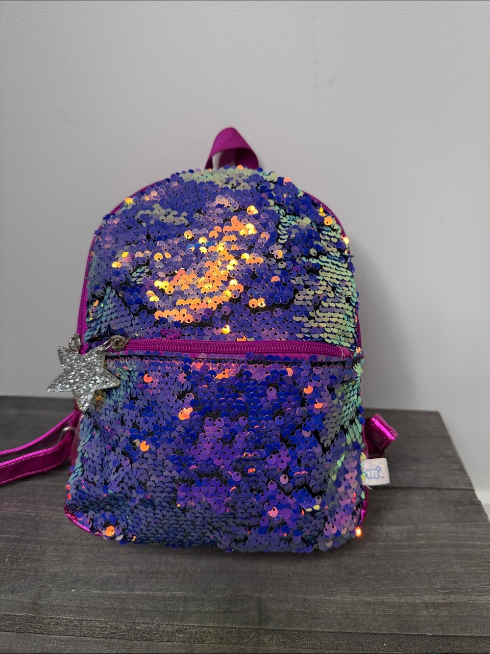 Sequin Mini Backpack - Iridescent Purple